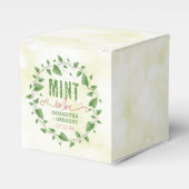 Bruiloft Douche Waterverf Leaf Krans Munt om te zi Bedankdoosjes (Voorkant Zijde)