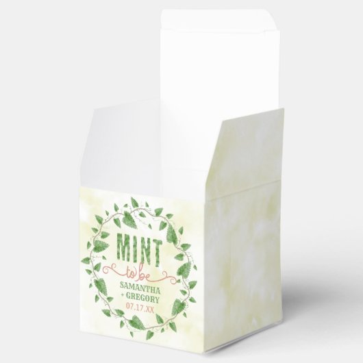 Bruiloft Douche Waterverf Leaf Krans Munt om te zi Bedankdoosjes (Geopend)