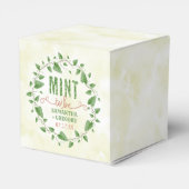 Bruiloft Douche Waterverf Leaf Krans Munt om te zi Bedankdoosjes (Achterkant)