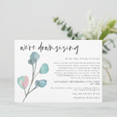 Bruiloft Downsize Script Modern Eucalyptus Aankondiging (Staand voorkant)