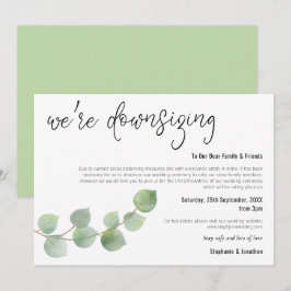 Bruiloft Downsizing Script Elegante Eucalyptus Aankondiging