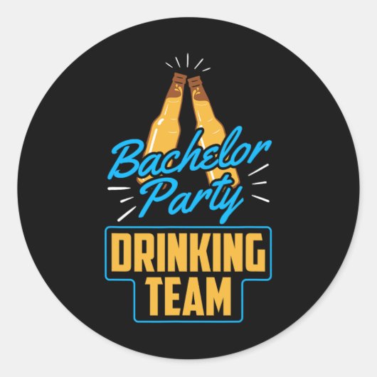 Bruiloft Drank Team Bruidegom Bruid 1 Ronde Sticker (Voorkant)