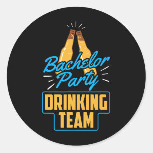 Bruiloft Drank Team Bruidegom Bruid 1 Ronde Sticker