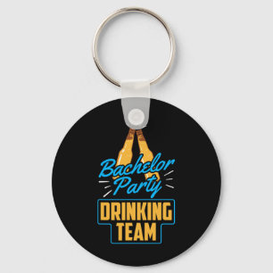 Bruiloft drank team bruidegom bruid sleutelhanger