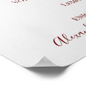 Bruiloft Dranken Menukaart Bord Bloemen Poster (Hoek)