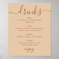 Bruiloft Dranken Script Menu Bord | Peach Sand Bar