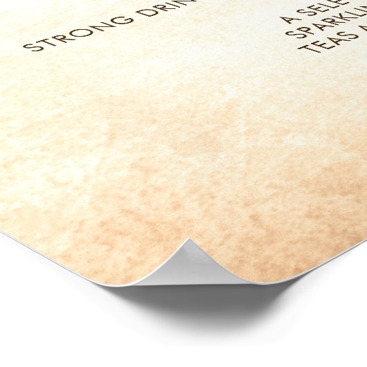 Bruiloft Drankenbar met Landelijke Boomtakken Poster (Hoek)