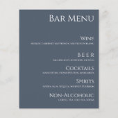 Bruiloft Drink & Diner Menu-Blauw en Wit (Achterkant)