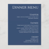 Bruiloft Drink & Diner Menu-Donkerblauw en Wit (Voorkant)