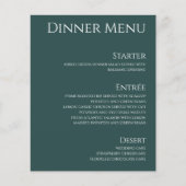 Bruiloft Drink & Diner Menu-Emerald Groen- (Voorkant)