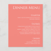 Bruiloft Drink & Diner Menu-Roze Koraal- (Voorkant)