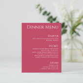 Bruiloft Drink & Diner Menu-Viva Magenta- (Staand voorkant)