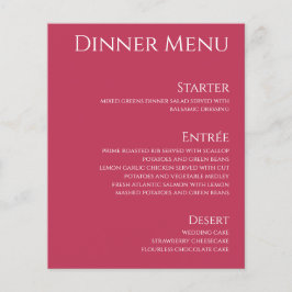 Bruiloft Drink & Diner Menu-Viva Magenta-