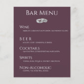 Bruiloft Drink & Diner Menu-Wijn en Wit- (Achterkant)