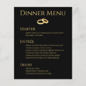 Bruiloft Drink & Diner Menu- Zwart en Goud- (Voorkant)