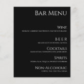 Bruiloft Drink & Diner Menu-Zwart-Wit- (Achterkant)