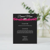 Bruiloft Drink en Diner Menu- Fuchsia Orchids- (Staand voorkant)