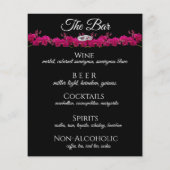 Bruiloft Drink en Diner Menu- Fuchsia Orchids- (Achterkant)
