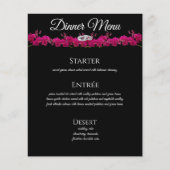 Bruiloft Drink en Diner Menu- Fuchsia Orchids- (Voorkant)