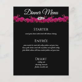 Bruiloft Drink en Diner Menu- Fuchsia Orchids-