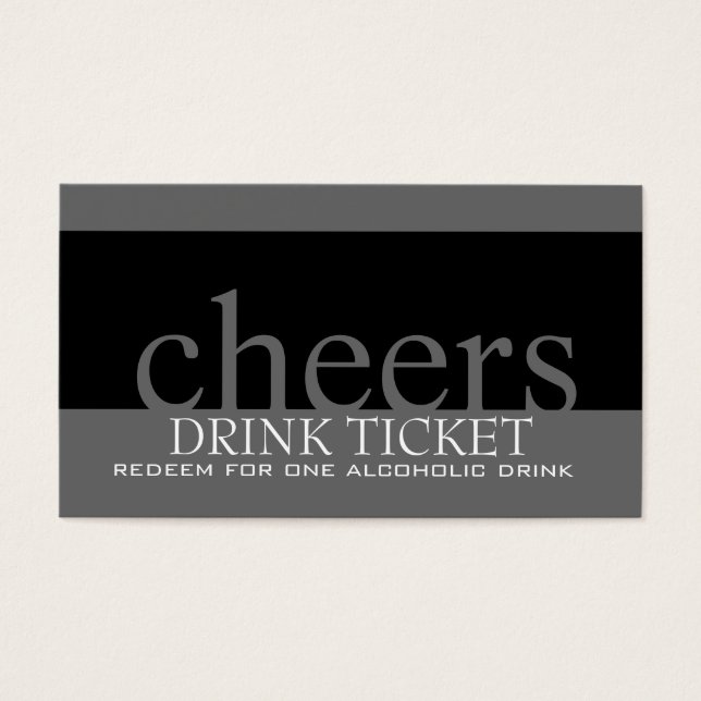Bruiloft Drink Ticket voor Receptie Visitekaartje (Voorkant)