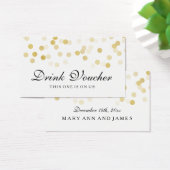 Bruiloft Drink Voucher Faux Gouden Folie Glitter L Visitekaartje (Bureau)