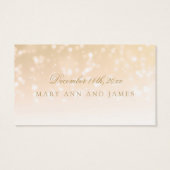 Bruiloft Drink Voucher Gold Bokeh Sparkle Lights Visitekaartje (Achterkant)