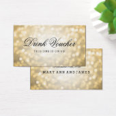 Bruiloft Drink Voucher Gold Glitter Lights Visitekaartjes (Bureau)