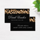 Bruiloft Drink Voucher Gold Hollywood Glam Visitekaartjes (Bureau)