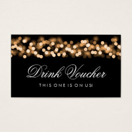 Bruiloft Drink Voucher Gold Hollywood Glam Visitekaartjes