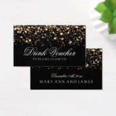 Bruiloft Drink Voucher Gold Midnight Glam Visitekaartjes (Bureau)