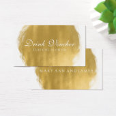 Bruiloft Drink Voucher Gold Paint Look Visitekaartje (Bureau)