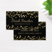 Bruiloft Drink Voucher Gouden Folie Confetti Visitekaartjes (Bureau)