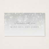 Bruiloft Drink Voucher Silver Bokeh Sparkle Lights Visitekaartjes (Achterkant)