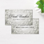 Bruiloft Drink Voucher Silver Glitter Lights Visitekaartje (Bureau)