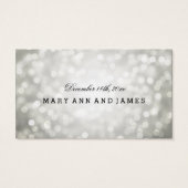 Bruiloft Drink Voucher Silver Glitter Lights Visitekaartje (Achterkant)
