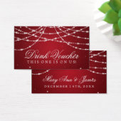 Bruiloft Drink Voucher Sparkling String Rood Visitekaartje (Bureau)