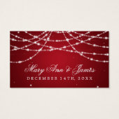 Bruiloft Drink Voucher Sparkling String Rood Visitekaartje (Achterkant)
