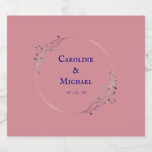 Bruiloft Drinken Fles Label Set Sparkling Wijnetiket (Enkel label)