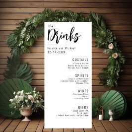 💍Bruiloft Drinken minimalistisch Elegant Menu