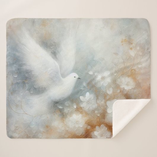 Bruiloft Duif Bloemige Sherpa Dekbed Sherpa Deken (Voorkant (horizontaal))