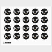 Bruiloft duiven zwart ronde Stickers (Vel)