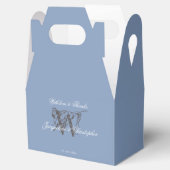 Bruiloft Dusty Blue Classic Monogram Naam Cool Bedankdoosjes (Geopend)