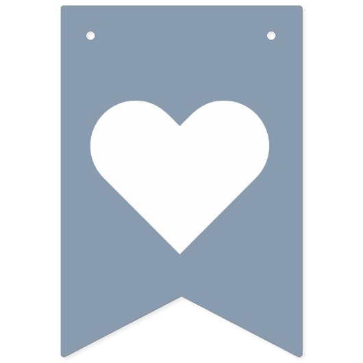 Bruiloft Dusty Blue Mr & Mrs 8 Letter Naam Eenvoud Vlaggetjes (Eerste vlag)