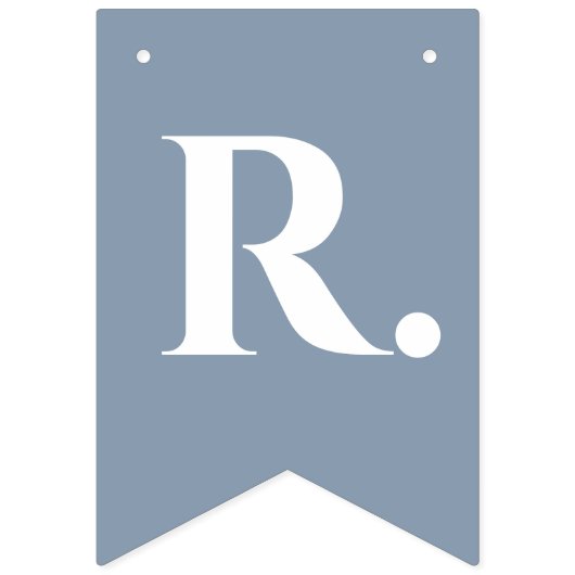 Bruiloft Dusty Blue Mr & Mrs 8 Letter Naam Eenvoud Vlaggetjes (Derde vlag)