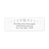 bruiloft | Dusty Blue Over the Moon in Love Etiket (Voorkant)