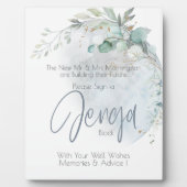 bruiloft | Dusty Blue Over the Moon in Love Fotoplaat (Voorkant)