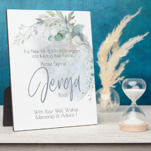 bruiloft Dusty Blue Over the Moon in Love Fotoplaat