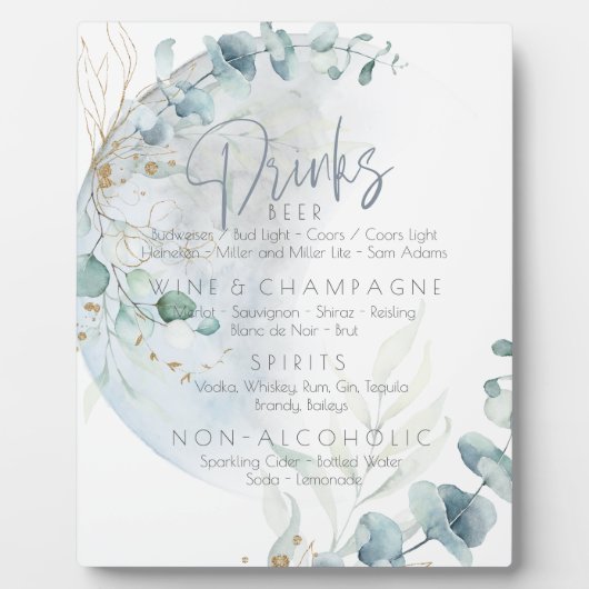 bruiloft | Dusty Blue Over the Moon in Love Fotoplaat (Voorkant)