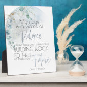 bruiloft | Dusty Blue Over the Moon in Love Fotoplaat (Zijkant)